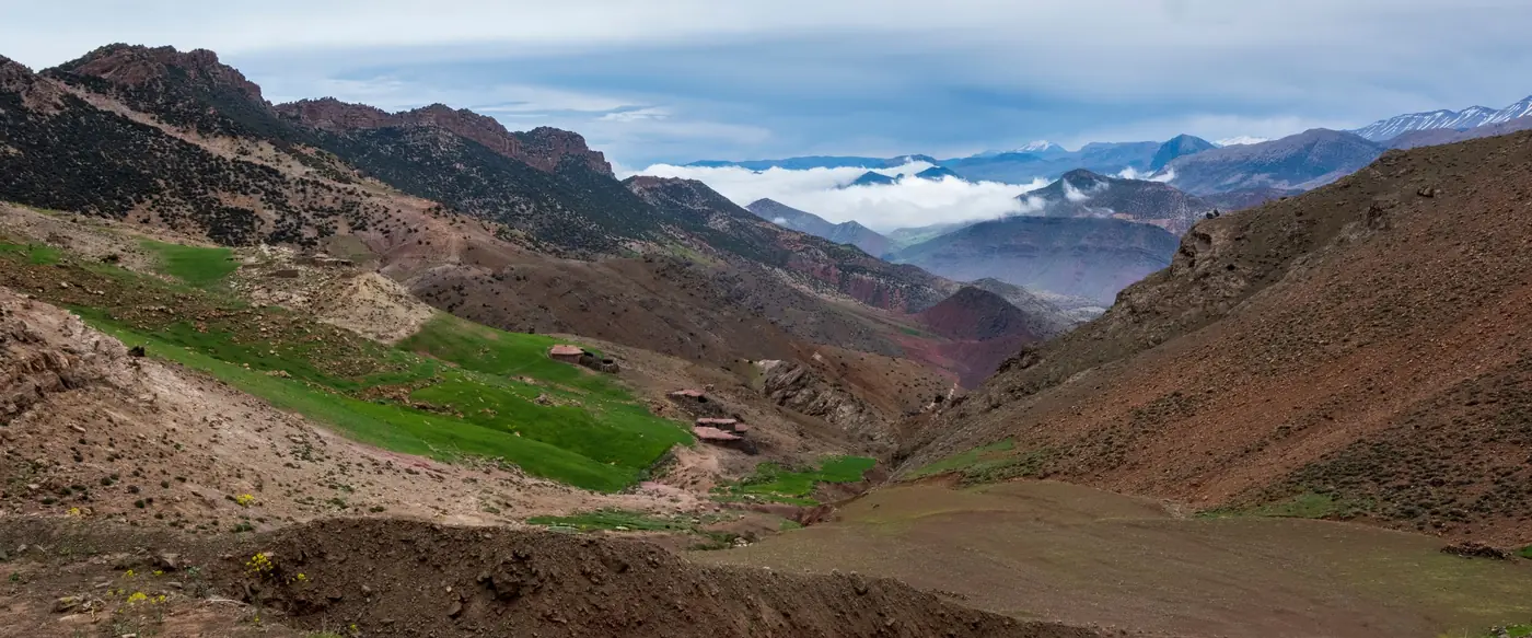 A green valley in the Atlas Mountains